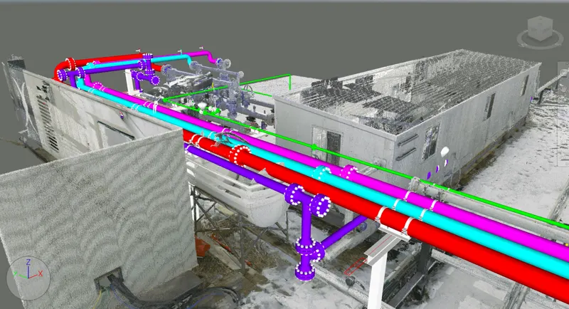 Industrial facility BIM model from 3D scan data
